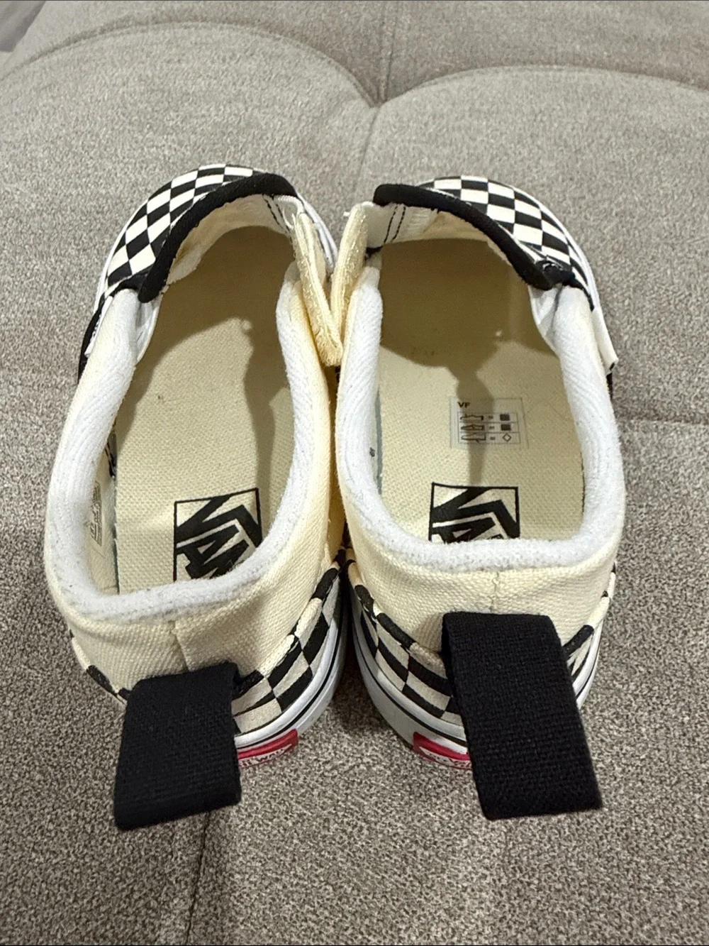 Vans Kids Checkerboard Slip-On Sneakers - Black & White size 9 toddler